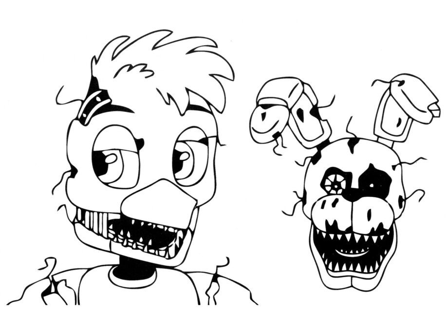 Kolorowanka Chica i Bonnie z FNAF